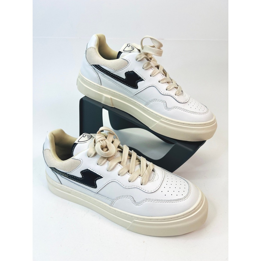 Stepney Workers Club Pearl S-Strike Leather Sneakers White Black Womens 10 - Picture 5 of 9